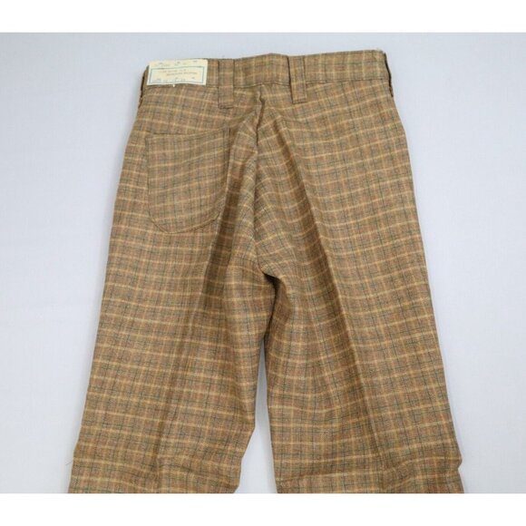 Lot 2‎ New Vintage Flare Leg Pants Boys Sz 16 26x28 Deadstock 70s USA Made Plaid - Picture 5 of 10